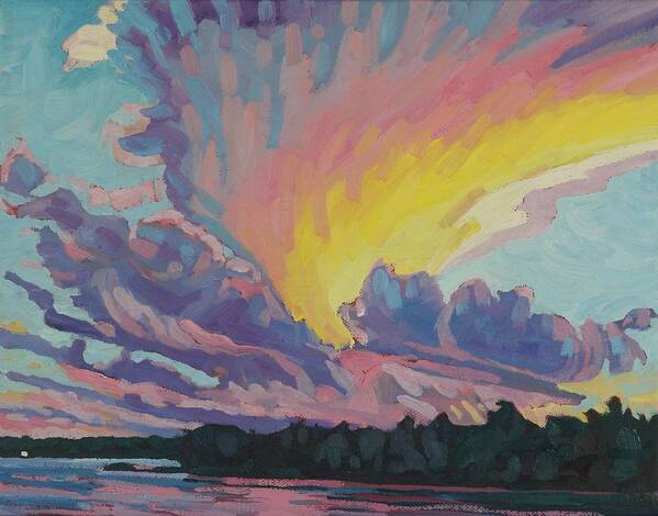 2522 Art Print featuring the painting Singleton Sheared Sunset Anvil by Phil Chadwick