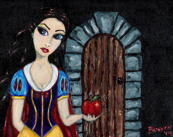 Fairy Tale Art Print featuring the painting Snow White Considers The Apple by Bronwen Skye