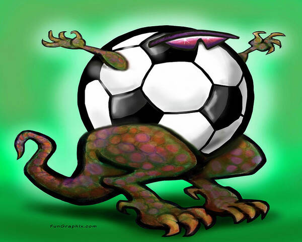 Soccer Art Print featuring the digital art Soccer Beast by Kevin Middleton