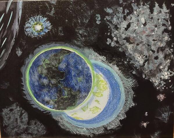 Space Art Print featuring the painting Space Odessey by Suzanne Berthier