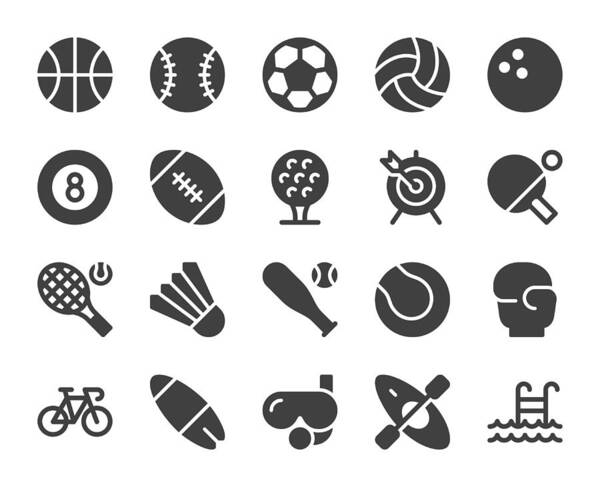 Tennis Art Print featuring the drawing Sport - Icons by Rakdee