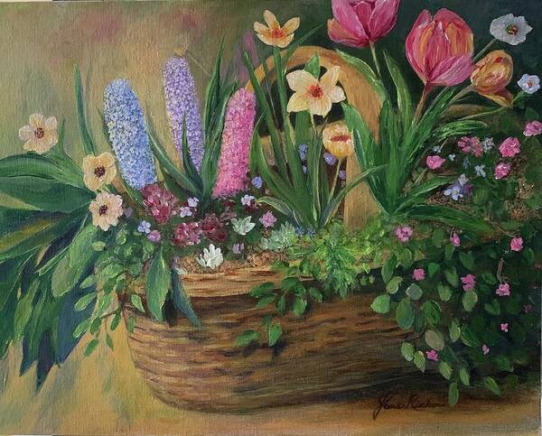 Spring Art Print featuring the painting Spring Basket by Jane Ricker