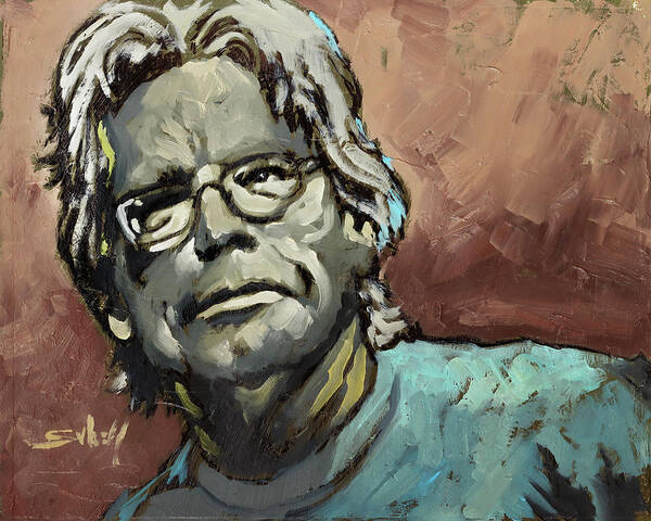 Stephen Art Print featuring the painting Stephen King by Sv Bell