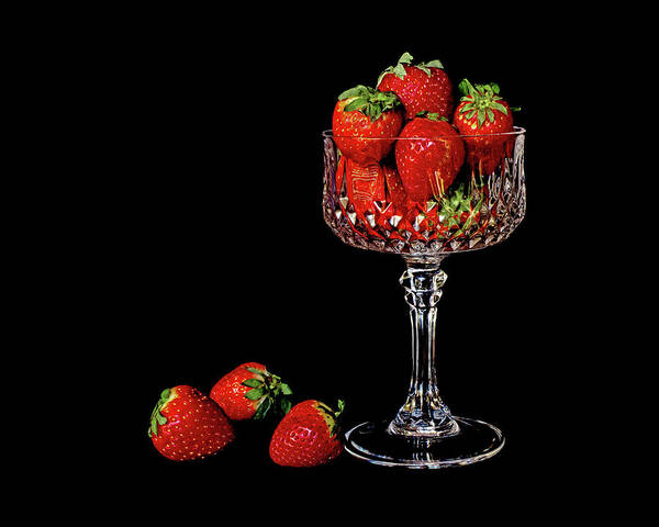 Still Life Art Print featuring the photograph Strawberries and Crystal by Ira Marcus