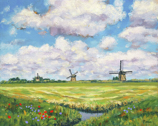 Holland Art Print featuring the painting Summer Day in Holland by Maria Meester