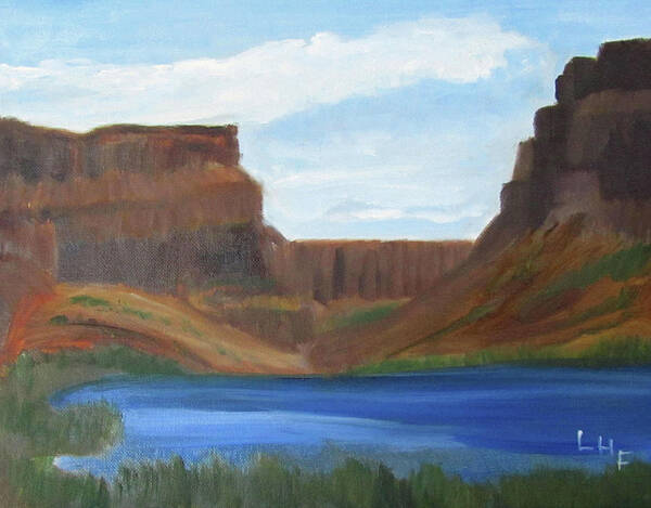 Butte Art Print featuring the painting Swan Falls Park by Linda Feinberg