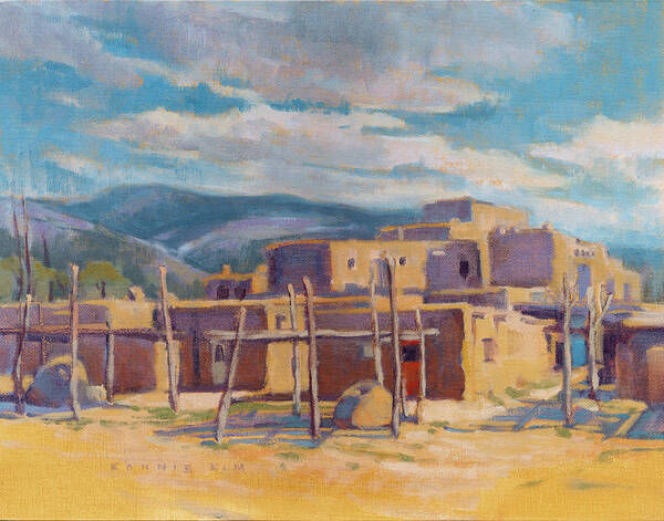 New Mexico Art Print featuring the painting The Original Village by Konnie Kim