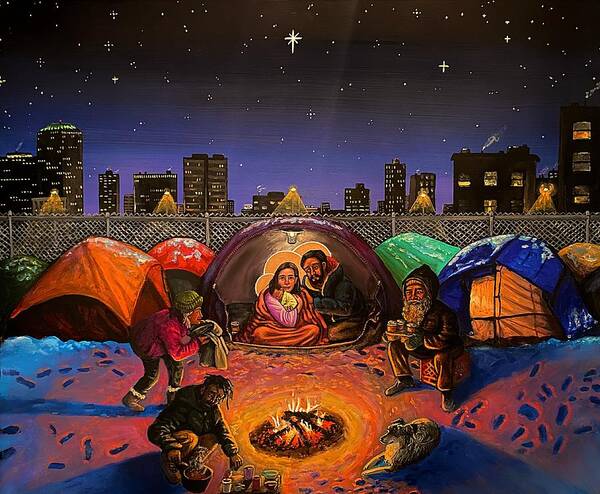 Tent City Nativity Art Print by Kelly Latimore - Pixels