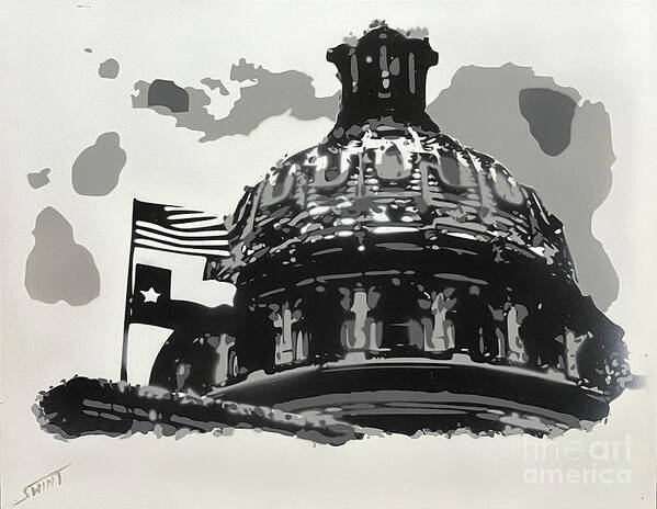 Texas Art Print featuring the painting Texas Capital by David Swint