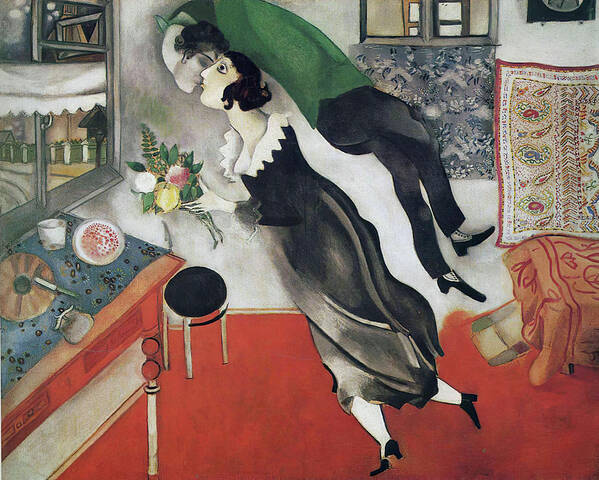 The Birthday Art Print featuring the painting The Birthday by Marc Chagall