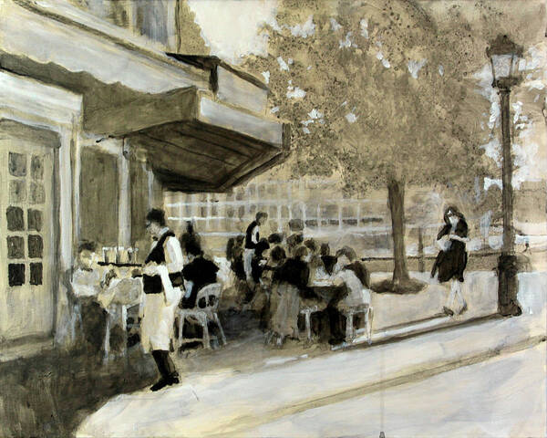 Cafe Art Print featuring the painting The Brasserie under painting by David Zimmerman