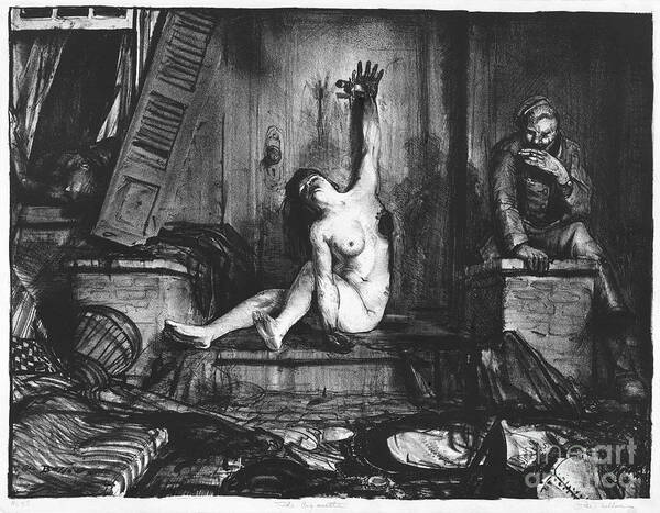 1918 Art Print featuring the drawing The Cigarette, 1918 by George Bellows