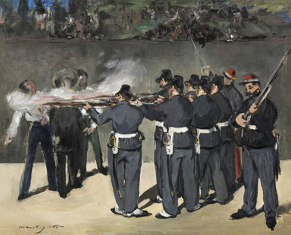 Execution Art Print featuring the painting The Execution of Emperor Maximilian by Edouard Manet by Mango Art