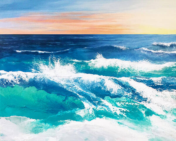 Ocean Art Print featuring the painting The Farthest Oceans by Linda Bailey