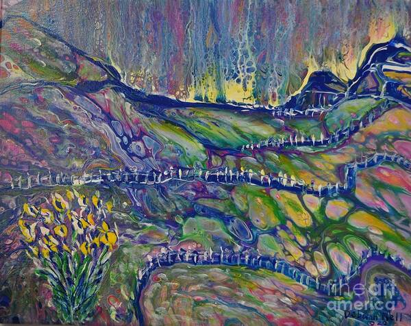 Landscape Art Print featuring the painting The Hills Are Alive by Deborah Nell