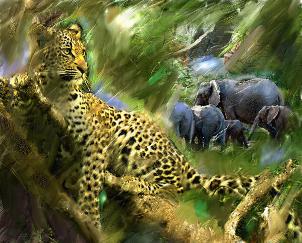 Leopard Art Painting Art Print featuring the painting The Road To Noah's Ark by Ted Azriel