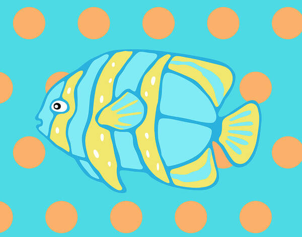 Fish Art Print featuring the painting Too Cool For School IV by Nikita Coulombe