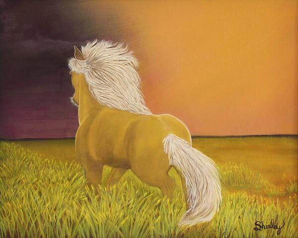 Horse Art Print featuring the painting Trigger by Shirley Dutchkowski