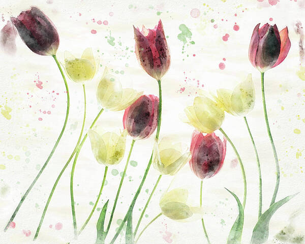 Tulips Art Print featuring the photograph Tulips in the Garden by Rebecca Cozart