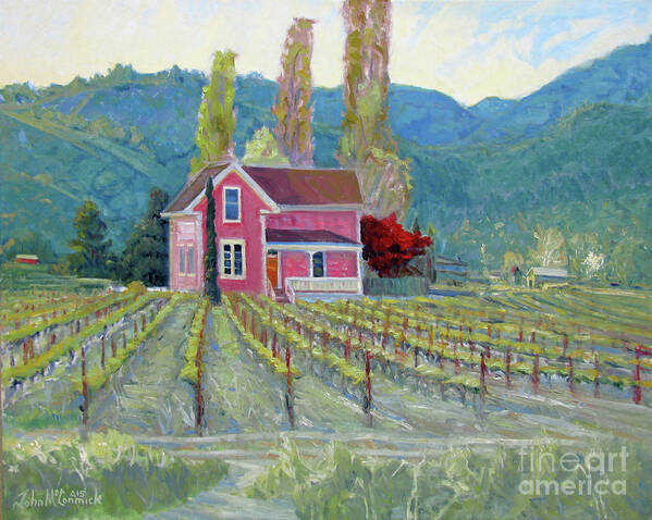 Vineyard Art Print featuring the painting Valley Victorian by John McCormick