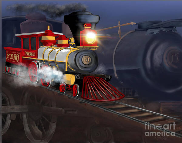 V&t Art Print featuring the digital art Virginia and Truckee Railroad Reno No 11 Rises from the Ashes by Doug Gist