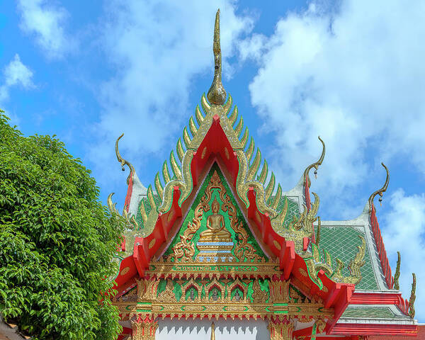 Scenic Art Print featuring the photograph Wat Liab Ratbamrung Wihan Luang Pho Ko Side Gable DTHB2364 by Gerry Gantt