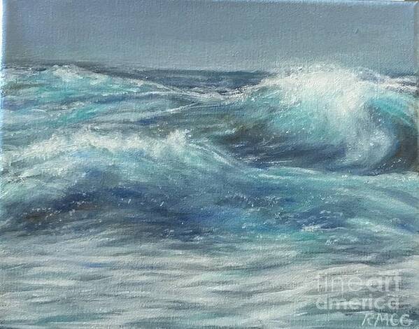 Ocean Art Print featuring the painting Wave Watch #4 by Rose Mary Gates
