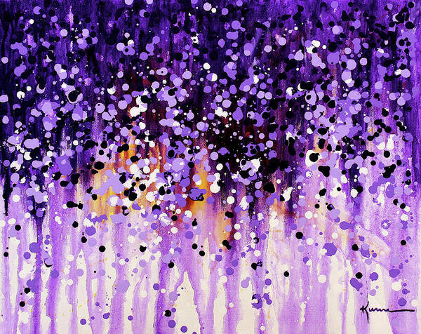 Floral Art Print featuring the painting Wisteria by Kume Bryant
