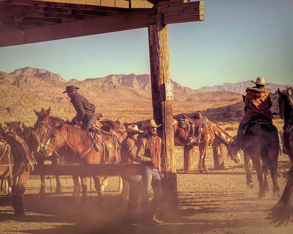 2020 Art Print featuring the photograph Working Cowboys in Nevada by James Sage