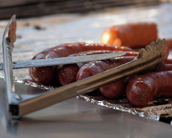 Polish Sausages Art Print featuring the photograph Yummy Polish Sausages by Tatiana Travelways