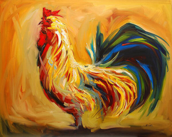 Painting Art Print featuring the painting Yummy Rooster by Diane Whitehead