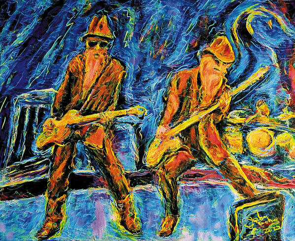 Zz Top Art Print featuring the painting ZZ Top by John Bohn