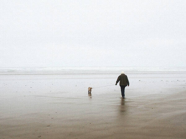  At The Beach On A Foggy Day Art Print featuring the photograph At The Beach On A Foggy Day by Tom Janca