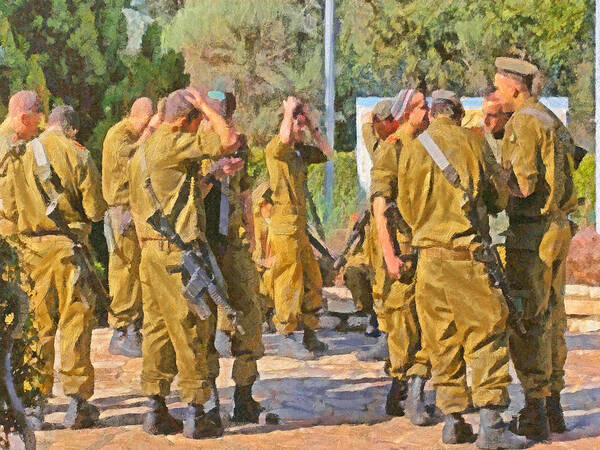 Israel Art Print featuring the digital art Yarmulkes and Rifles by Digital Photographic Arts