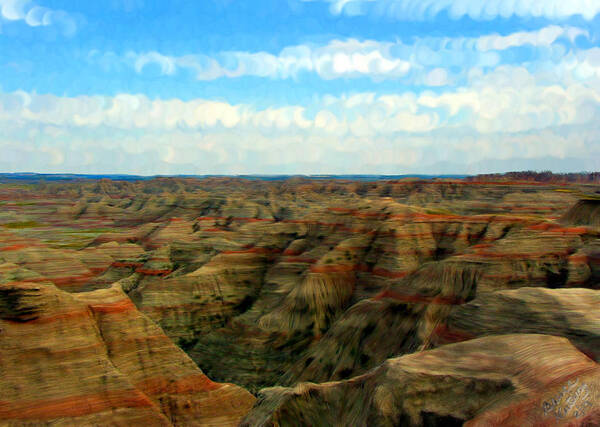 Canyon Art Print featuring the painting Badlands South Dakota #1 by Bruce Nutting