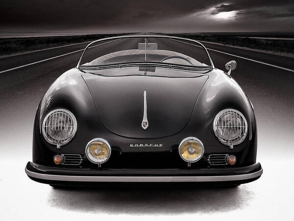 Porsche Art Print featuring the photograph Black Porsche Speedster by Douglas Pittman