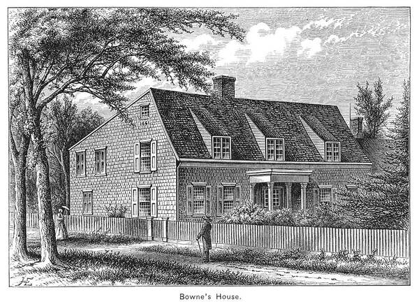 1661 Art Print featuring the painting Bowne House, 1661 #1 by Granger