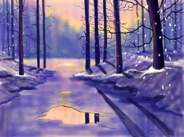 Breaking Ice Art Print featuring the painting Breaking Ice by Glenn Marshall