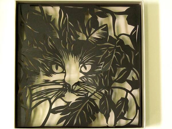 Cat Art Print featuring the mixed media Cat In A Box #1 by Alfred Ng
