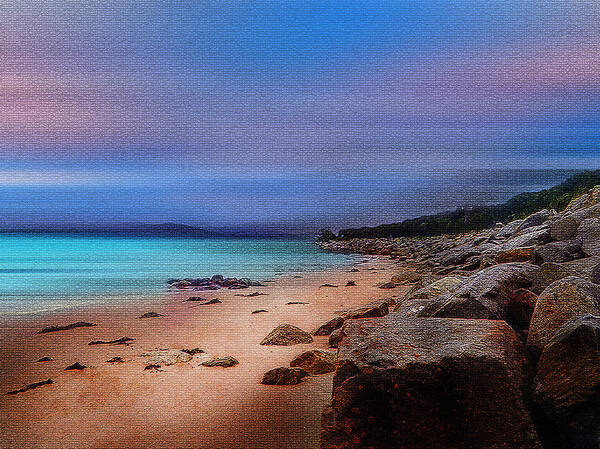 Night Photographs Art Print featuring the tapestry - textile Colorful Beach #1 by Mihai Medves