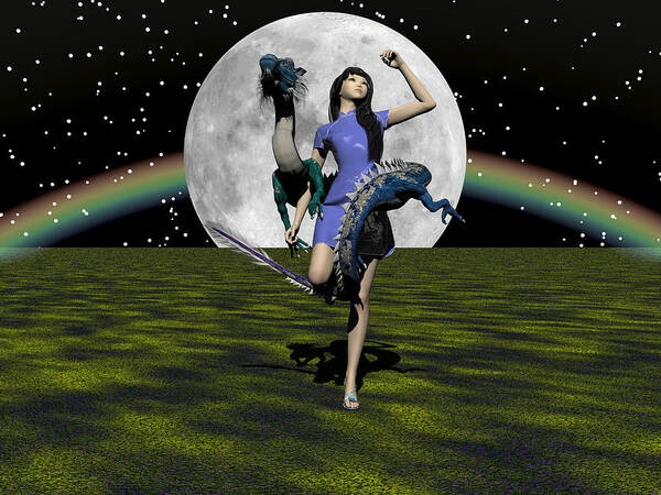 Fantasy Art Print featuring the digital art Dance Partners #1 by Michele Wilson