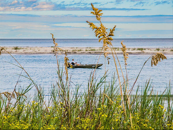 Pawleys Island Art Print featuring the photograph Fishing in Pawleys Island Inlet by Mike Covington
