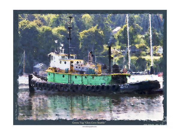 Tug Art Print featuring the photograph Green Tug #1 by Kenneth De Tore