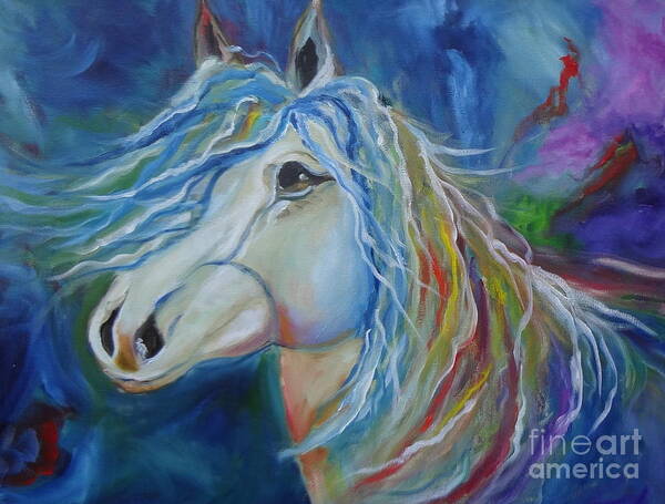 Abstract Horse Print Art Print featuring the painting Gypsy by Jenny Lee