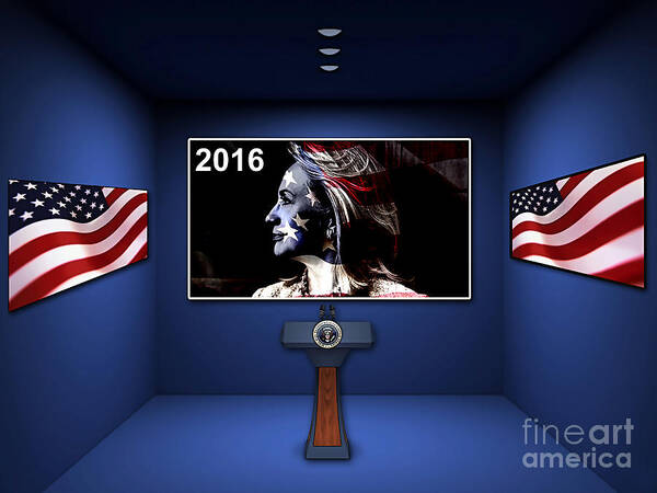 Hillary Clinton Paintings Art Print featuring the mixed media Hillary 2016 #3 by Marvin Blaine