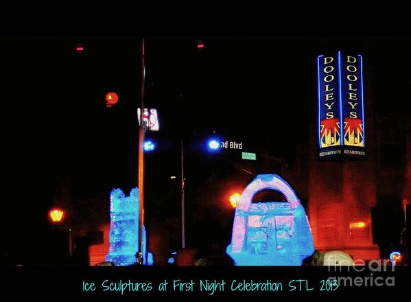  Art Print featuring the photograph Ice Sculptures at First Night Celebration STL 2013 by Kelly Awad