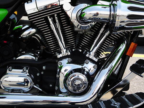 Motorcycle Art Print featuring the photograph Motorcycle engine #1 by Karl Rose