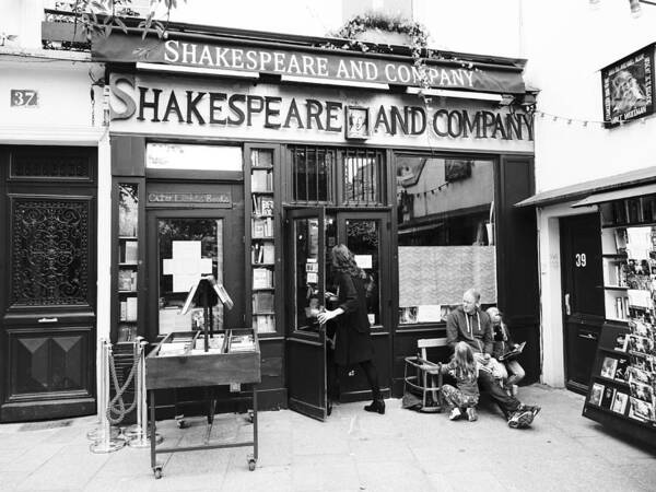 Paris Art Print featuring the photograph Shakespeare and Company Bookstore in Paris France #1 by Rick Rosenshein