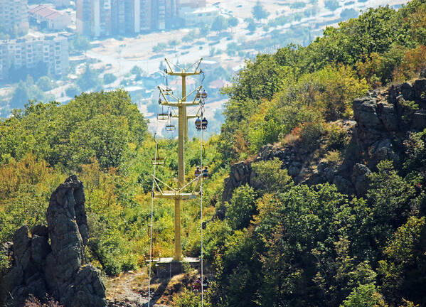 Sliven Chairlift Art Print featuring the photograph Sliven Chairlift #1 by Tony Murtagh
