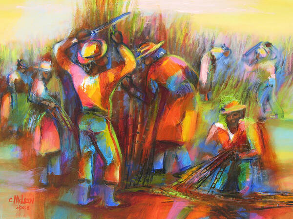 Sugar Art Print featuring the painting Sugar Cane Harvest by Cynthia McLean